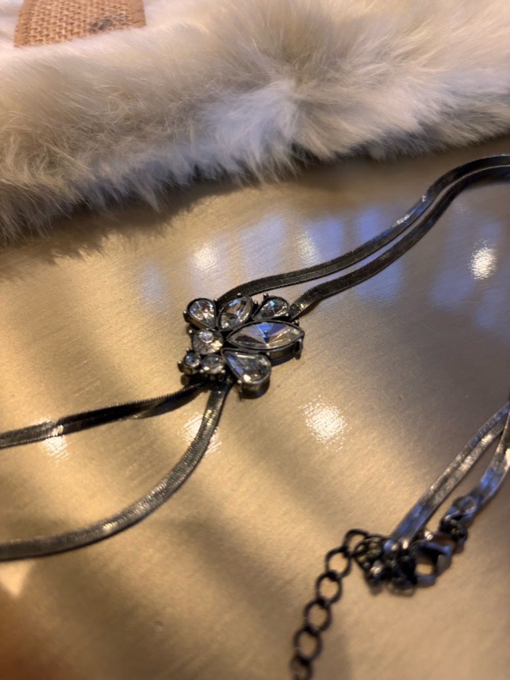 Guess Crystal Pendant Necklace in